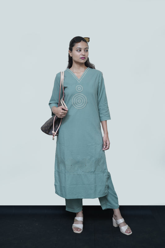 Mint Green Chic Kurti Set – Elegant Everyday Style